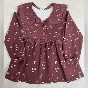 Deux par deux dress purple frilly eyelet floral 4T